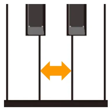 アコースティックピアノと同じ鍵盤幅