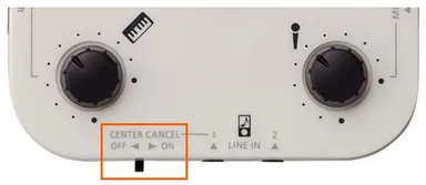センター・キャンセル　on／offスイッチ