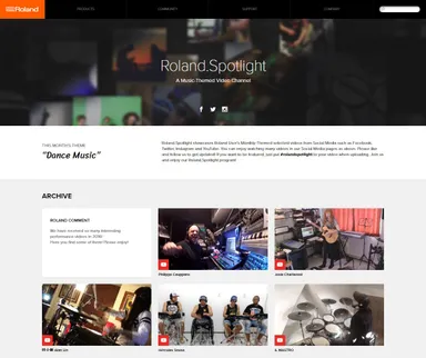投稿動画を紹介するWebサイト「ローランド・スポットライト」