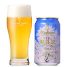 『桜花爛漫プレミアム』350ml缶ビールとグラス
