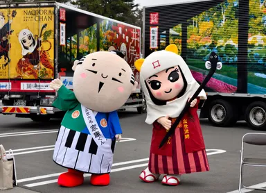 ナオトラックをバックに記念撮影