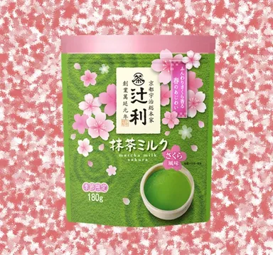 ＜辻利＞抹茶ミルク さくら風味