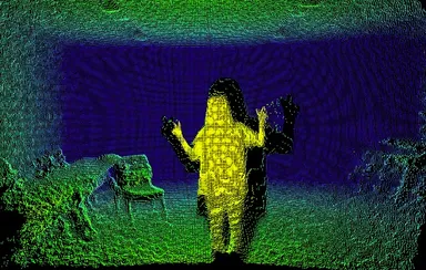 正面から捕らえた3D点群画像