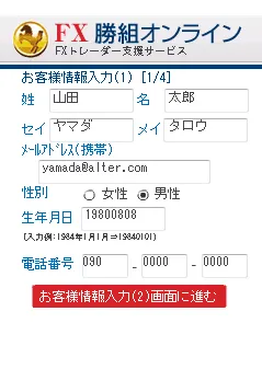 ＜FLASH版申込みフォーム＞