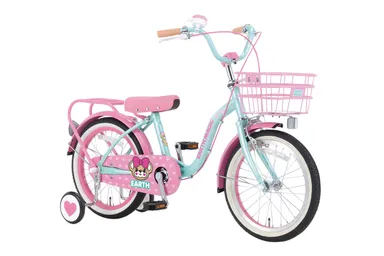 アースマジックキッズバイク　エメラルドグリーン＆ピンク
