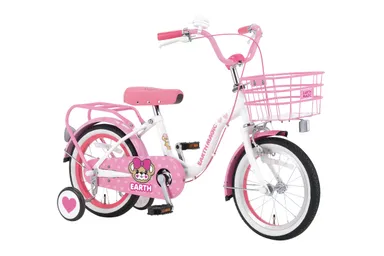 アースマジックキッズバイク　ホワイト＆ピンク