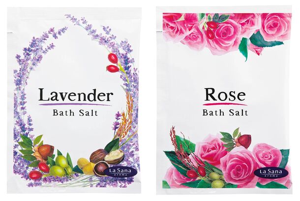 ラサーナの地元応援バスソルトシリーズに
ラベンダー・ローズの2種類、3月25日に新登場！