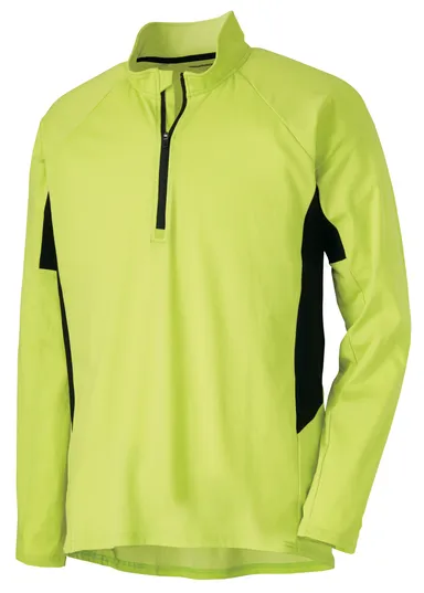FieldCore肌サラ　長袖ハーフジップ　ライム