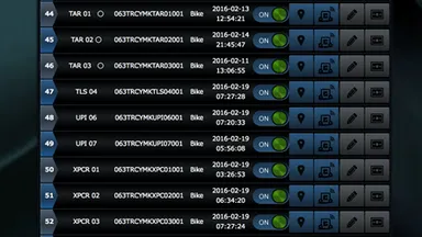 車両の運行状況や位置情報の管理画面(1)