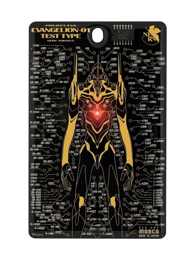 FLASH EVA01 基板アート ICカードケース　黒／(C)khara