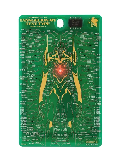 FLASH EVA01 基板アート ICカードケース　緑／(C)khara