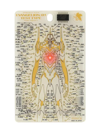 FLASH EVA01 基板アート ICカードケース　白／(C)khara