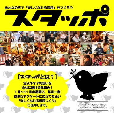 月1,300件のアイデアがあつまるスタッフアンケート「スタッポ」