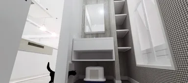 洗面台の下にトイレスペース