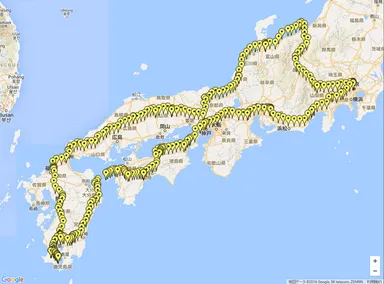 全国主要道路の精密なGNSSデータを収集(西日本)