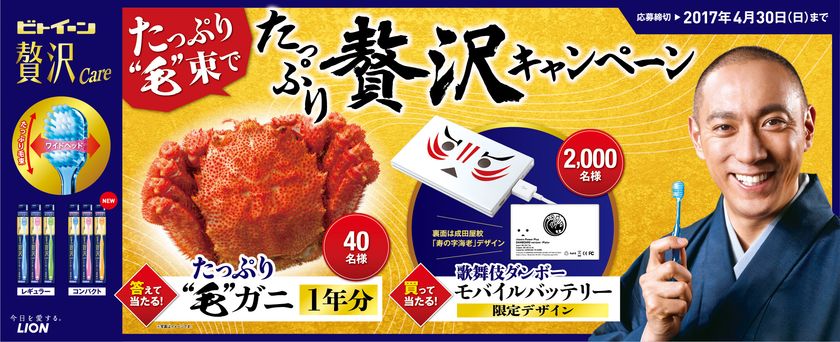 ワイドヘッドにたっぷり贅沢毛束のハブラシ
『ビトイーン贅沢Care(ケア)』
「たっぷり毛束で たっぷり贅沢キャンペーン」実施のお知らせ