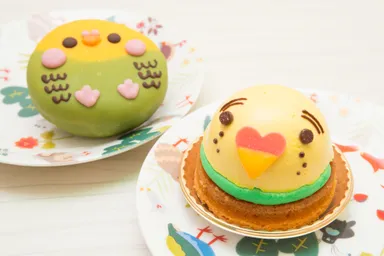 グリーンセキセイインコケーキ、ドーナツ