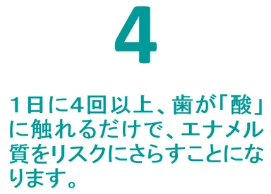 1日に4回以上で、エナメル質がリスクにさらされる