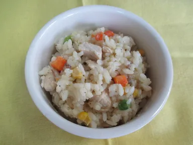 オムロン式美人甘酒活用レシピ　もち麦と甘酒の豆乳リゾット