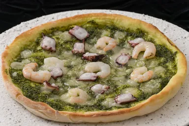 海鮮2種と豆乳クリームのジェノバ風