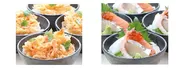 （左）桜エビのかき揚げ丼 （右）五種の海鮮丼