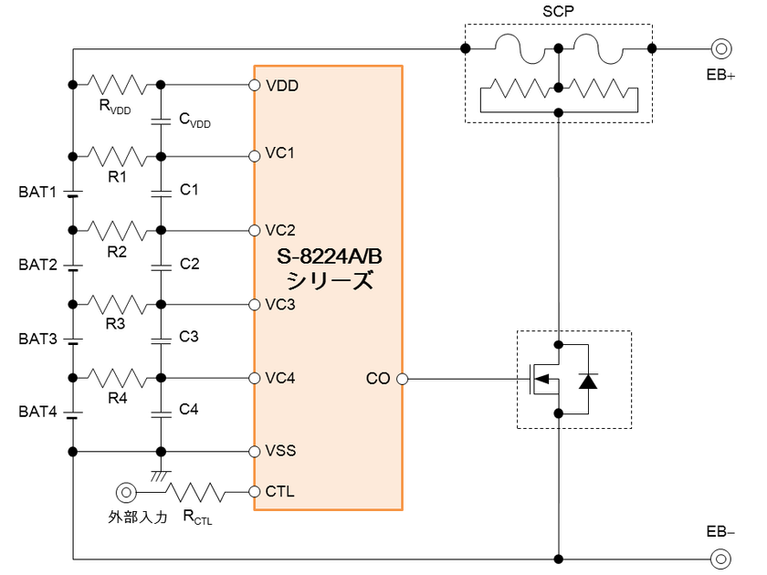 2～4セル用リチウムイオン電池
セカンドプロテクトICを発売

