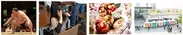 （左から）春がキタ！うめきた場所 inグランフロント大阪 イメージ、ナレッジキャピタルワークショップフェス 2017春イメージ、インターコンチネンタルホテル大阪「桜プロモーション」イメージ、Umekiki Marcheイメージ
