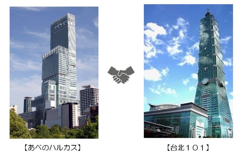 「あべのハルカス」と「台北１０１」は、
相互誘客を目的とした友好協定を締結します。