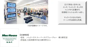 『マックハウス スーパーストアフューチャー 』 3月11日(土)堺市大野芝に誕生