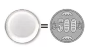 「moniコン(モニコン)」(左)と500円玉比較