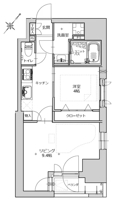 ミュージション東日本橋 間取図(Bタイプ)