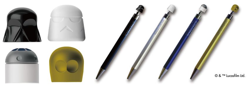 デフォルメされたキャラクターがさりげないおしゃれを演出
「スター・ウォーズ」のnendoデザインボールペン　
4月中旬発売