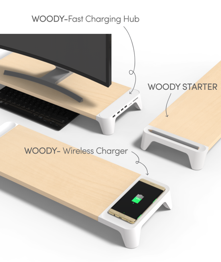 クラウドファンディングMakuakeにて目標達成率350％超え！
便利な機能付きの『木の温もり感じるマルチスタンドWOODY』