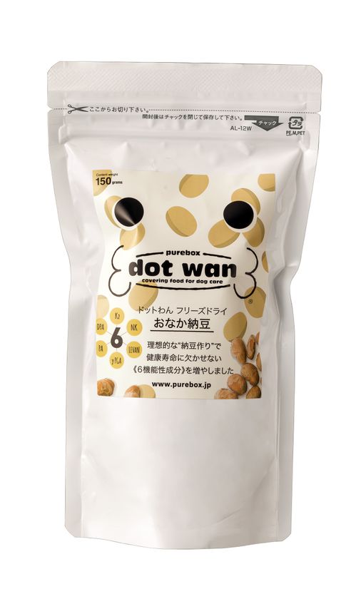 業界初！(※1)納豆主要6成分をバランスよく摂れる　
愛犬用納豆「ドットわんフリーズドライ　おなか納豆」
犬の自然食をプロデュースする“ドットわん”で7月下旬発売