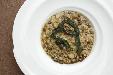 スーパー大麦と鶏レバーのリゾット