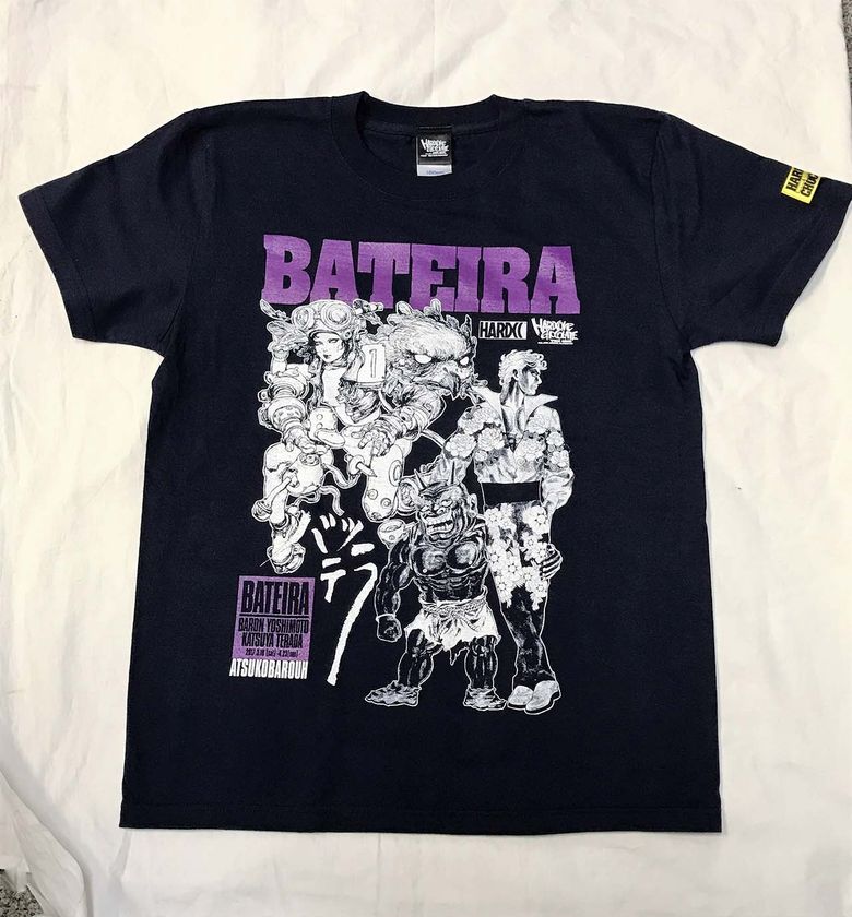 バロン吉元×寺田克也×ハードコアチョコレート！
二人展「バッテラ」のコラボレーションTシャツが登場