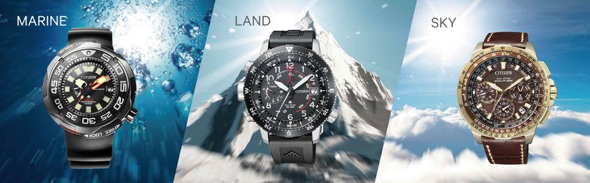 プロフェッショナルスポーツウオッチとしての高い性能に加え、
「想像力」という価値を提案するブランド
『シチズン プロマスター』
陸・海・空を制覇する3つのプロフェッショナルモデルを発表
