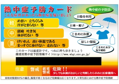 対象の熱中症予防カード2