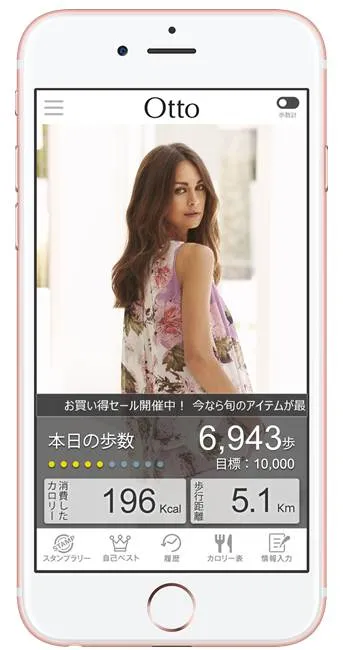 Otto亜プル歩数計トップ画面(イメージ)