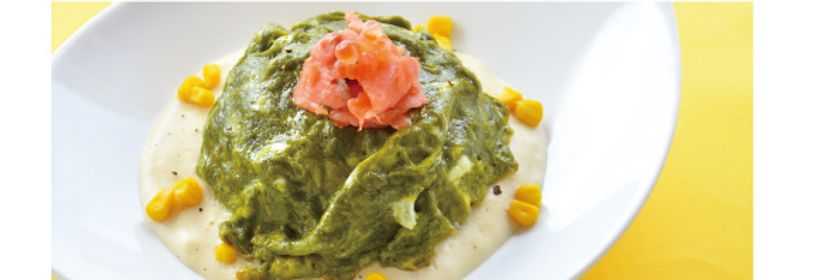 静岡抹茶の新スタイルは“緑色のオムライス”！？　
雅正庵千代田本店カフェで新ランチメニューが登場！