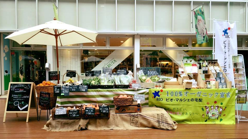 有機野菜の「ビオ・マルシェの宅配」、
大阪府枚方市のガーデンレストラン
「Trattoria Panja ートラットリア　パンジャー」にて
オーガニックマルシェを初開催