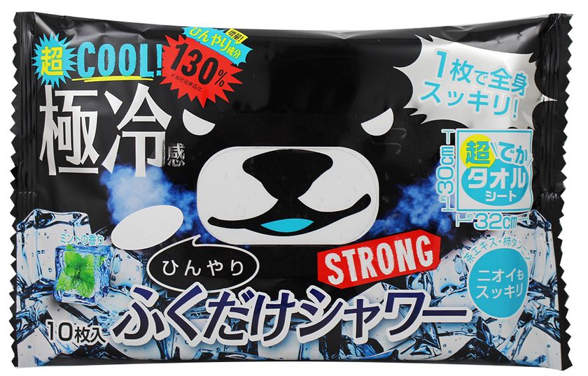 「ひんやりふくだけシャワー」から「ストロングミント」発売　
さっと拭くだけ！「超でかタオルシート」で超クールな極冷感！
