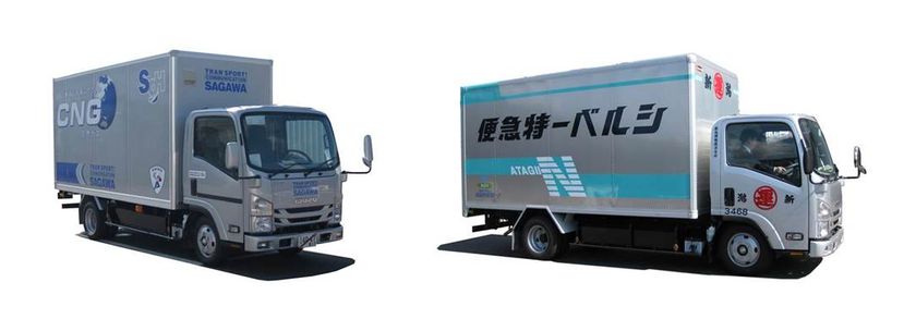 高効率天然ガストラックの実証走行を開始　
モニター車の出発式をガスの科学館で4月24日開催