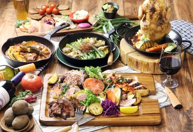 お肉と野菜を豪快に楽しむ