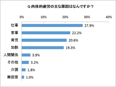 肉体的疲労の主な原因はなんですか？