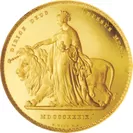 金貨の名品、通称「ウナとライオン」5ポンド金貨