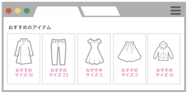 おすすめサイズ表示イメージ