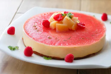 カモミールと桃のムース