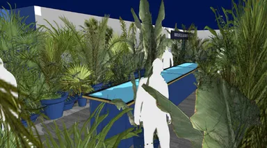 植物園をイメージしたラウンジスペース