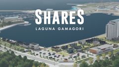 「SHARESラグーナ蒲郡」全景CG。目の前が海という最高のロケーション